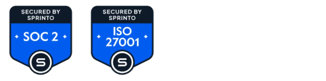 SOC 2, ISO 27001, GDPR, HIPAA, CCPA compliance badges